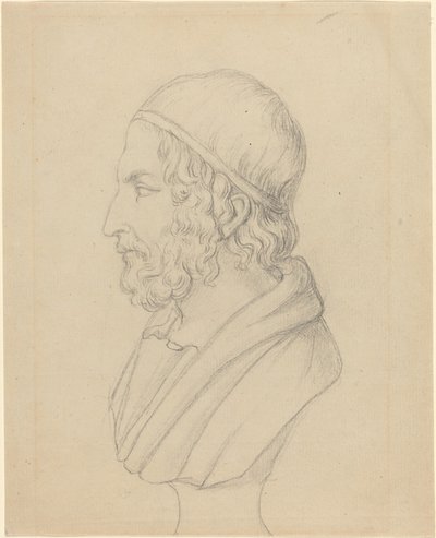 Klasyczny portret popiersie brodatego mężczyzny autorstwa John Flaxman