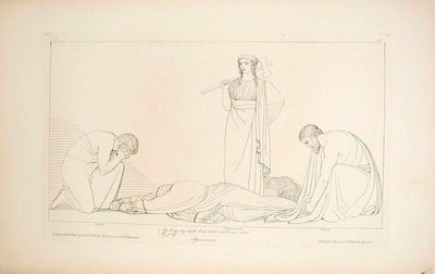 Klitajmestra i chór autorstwa John Flaxman