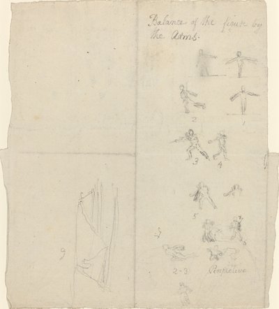 Liczby ilustrujące równowagę i perspektywę [rekto] autorstwa John Flaxman
