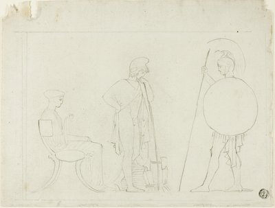 Hector wyzywa Paryż autorstwa John Flaxman