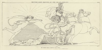 Ciało Hectora wciągnięte w samochód Achillesa autorstwa John Flaxman