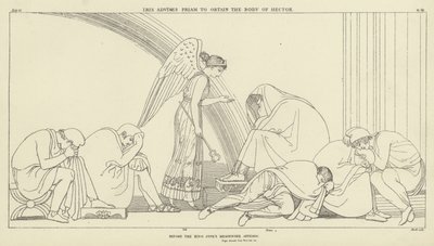 Iris radzi Priamowi, aby zdobył ciało Hectora autorstwa John Flaxman