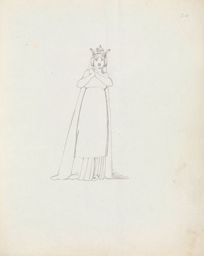 Pani Siddons jako Constance, 1783 (pióro, tusz i pranie na papierze) autorstwa John Flaxman