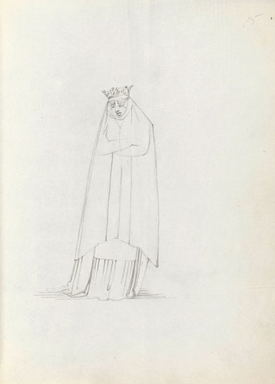Pani Siddons jako Constance, 1783 (pióro, tusz i pranie na papierze) autorstwa John Flaxman