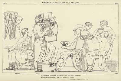 Femius śpiewa zalotnikom autorstwa John Flaxman