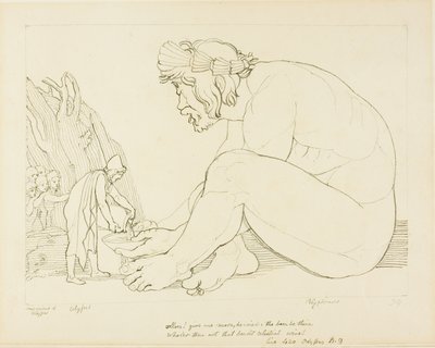 Polifem błagający Ulissesa o więcej wina autorstwa John Flaxman