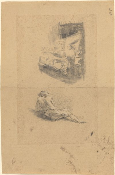 Leżący mężczyzna; Dwie kobiety autorstwa John Flaxman