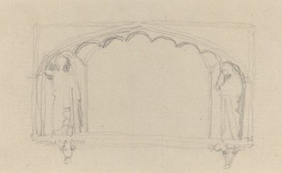 Szkic do gotyckiego pomnika (Pomnik Simcoe?) autorstwa John Flaxman