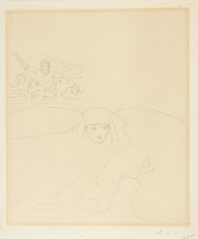 Sen uciekający przed gniewem Zeusa autorstwa John Flaxman