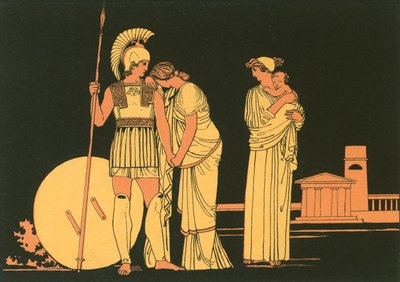 Spotkanie Hektora i Andromachy autorstwa John Flaxman