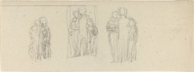 Trzy grupy postaci (rodzice i dzieci?) autorstwa John Flaxman