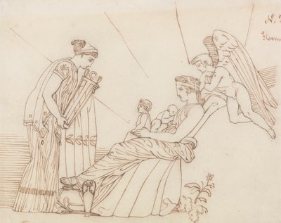 Para Phoebus em seu nascimento, de Ésquilo, Furiespolish autorstwa John Flaxman