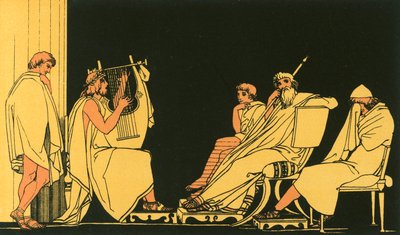 Ulisses płacze przy pieśni Demodocusa autorstwa John Flaxman