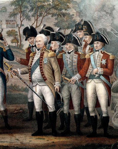 Brytyjscy oficerowie Tarleton, Cornwallis, Abercrombie, O