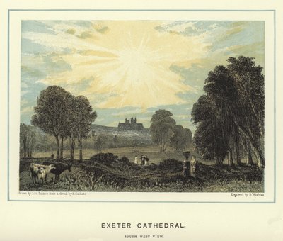 Katedra w Exeter, widok na południowy zachód autorstwa John Francis Salmon