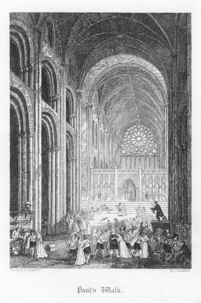 Scena ze Starego St Pauls autorstwa Williama Harrisona Ainswortha, 1855 autorstwa John Franklin