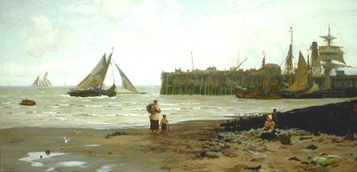 Odpływ, port Whitstable autorstwa John Fraser