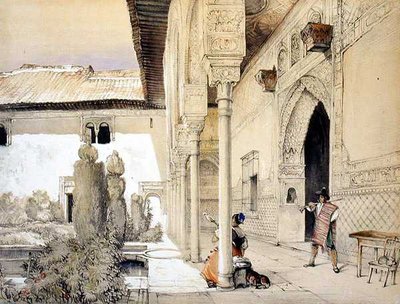 Wejście do Sali Ambasadorów, z „Szkiców i rysunków Alhambry”, grawerowanych przez Williama Gauciego (fl.1825-54) autorstwa John Frederick (after) Lewis