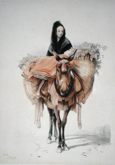 Sewilla 1835, ze „Sketches of Spain”, ryty przez Charlesa Josepha Hullmandela (1789-1850), opublikowana 1836 (kolor lito) autorstwa John Frederick (after) Lewis