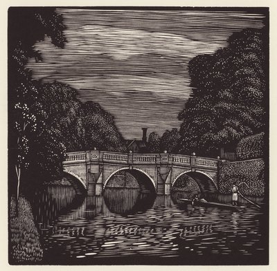 Cambridge: Clare Bridge (drzeworyt) autorstwa John Frederick Greenwood