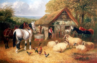 Scena na farmie, ok. 1840- ok. 1900 autorstwa John Frederick Herring II