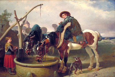 „Konie przy studni”, 1854-1857 autorstwa John Frederick Herring I