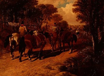 Trenuj konie i stajennych na ścieżce autorstwa John Frederick Herring Jnr
