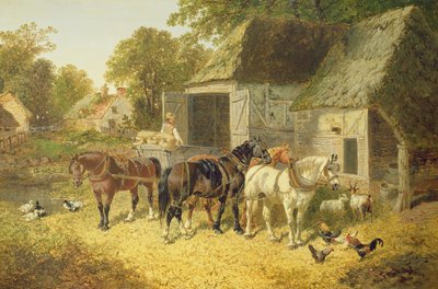 Konie w uprzęży autorstwa John Frederick Herring Junior