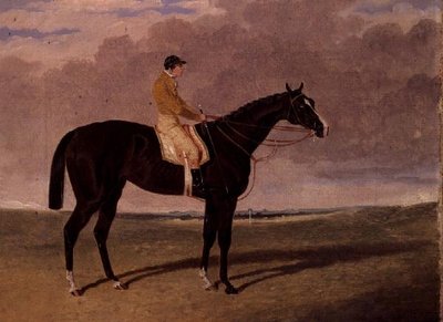 Królowa Trumpów, gniady koń wyścigowy z dżokejem autorstwa John Frederick Herring Jnr