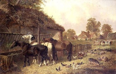 Trzy konie w żłobie autorstwa John Frederick Herring Junior