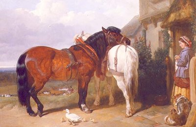 Carthores przy drzwiach chaty autorstwa John Frederick Herring Senior