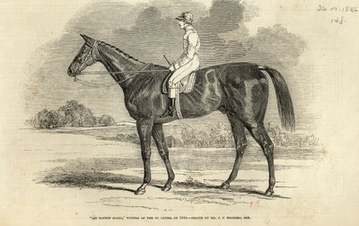 „Sir Tatton Sykes“, „St. Leger“ nugalėtojas, iš „The Illustrated London News“, 1846 m. rugsėjo 26 d. autorstwa John Frederick Herring Senior