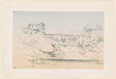 Budynek przy zaporze autorstwa John Frederick Kensett