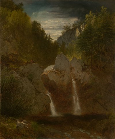Skalisty staw, wodospady Bash Bish autorstwa John Frederick Kensett