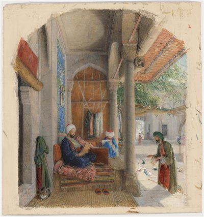 Fakir przy drzwiach meczetu, Konstantynopol autorstwa John Frederick Lewis