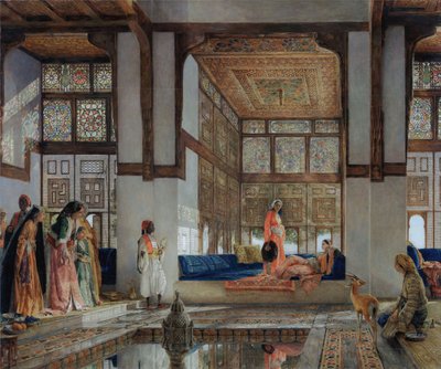Dama przyjmująca gości (recepcja) autorstwa John Frederick Lewis