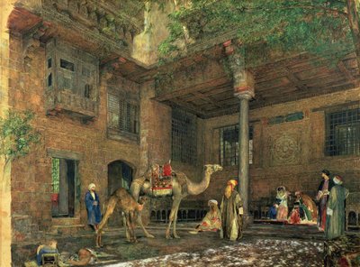 Dziedziniec Domu Malarza, Kair, ok. 1851 autorstwa John Frederick Lewis