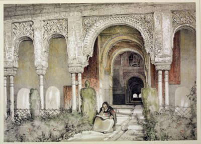 Wejście do Sali Dwóch Sióstr (Sala de las dos Hermanas), z „Sketches and Drawings of the Alhambra”, 1835 autorstwa John Frederick Lewis