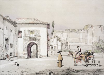 Brama Winorośli (Puerta del Vino), z „Szkiców i rysunków Alhambry”, rytowana przez Jamesa Duffielda Hardinga (1798-1863), 1833 autorstwa John Frederick Lewis
