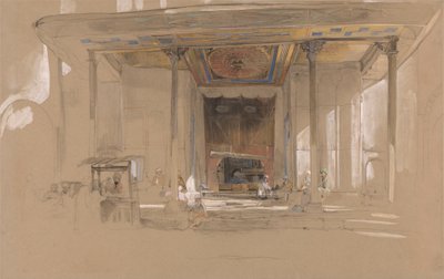 Entrada principal da Grande Mesquita, (Ulu cami) Bursa, Turquia, polonês autorstwa John Frederick Lewis
