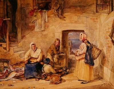 Newhaven Fisherwomen, Edynburg, ok. 1831-32 (akwarela na papierze) autorstwa John Frederick Lewis