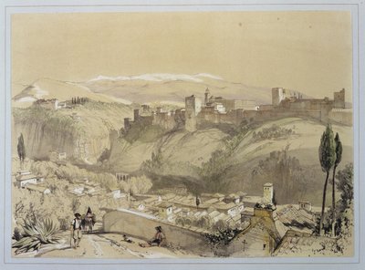 Alhambra z Albay, z „Sketches and Drawings of the Alhambra”, grawerowana przez Jamesa Duffielda Hardinga (1798-1863), 1835 autorstwa John Frederick Lewis