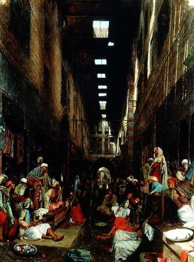 Bazar Bezestein w El Khan Khallil, Kair autorstwa John Frederick Lewis