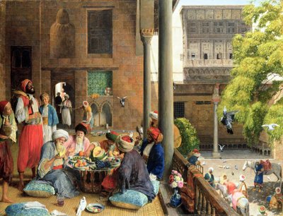 Południowy posiłek, Kair, 1875 autorstwa John Frederick Lewis