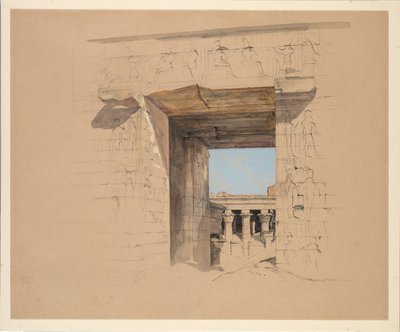 Świątynia Edfu: Drzwi Pylonu autorstwa John Frederick Lewis