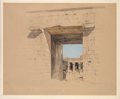 Świątynia Edfu: Drzwi Pylon, 1850. autorstwa John Frederick Lewis