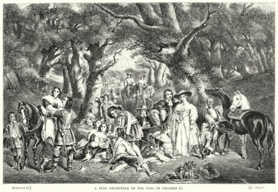 Champetre Fete z czasów Karola II (rycina) autorstwa John Frederick Tayler