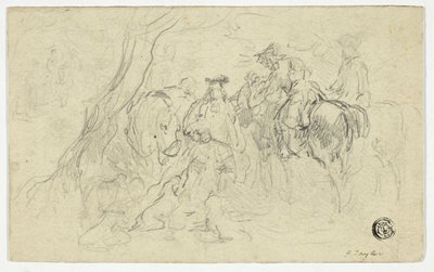 Calvarymen Beside Tree autorstwa John Frederick Tayler