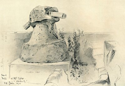 Starożytny młyn ręczny na górze Tabor, 1902. autorstwa John Fulleylove
