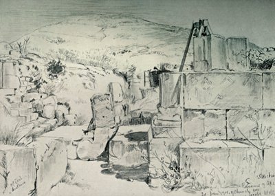 Apsyda kościoła z IV wieku nad studnią Jacobs w Shechum Nablus, 1902. autorstwa John Fulleylove